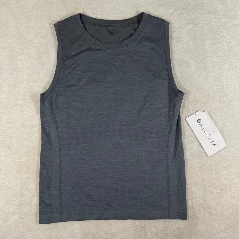 Athleta Momentum Flex Muscle Tank Gray Heather Sleeveless Training Top 860887 M